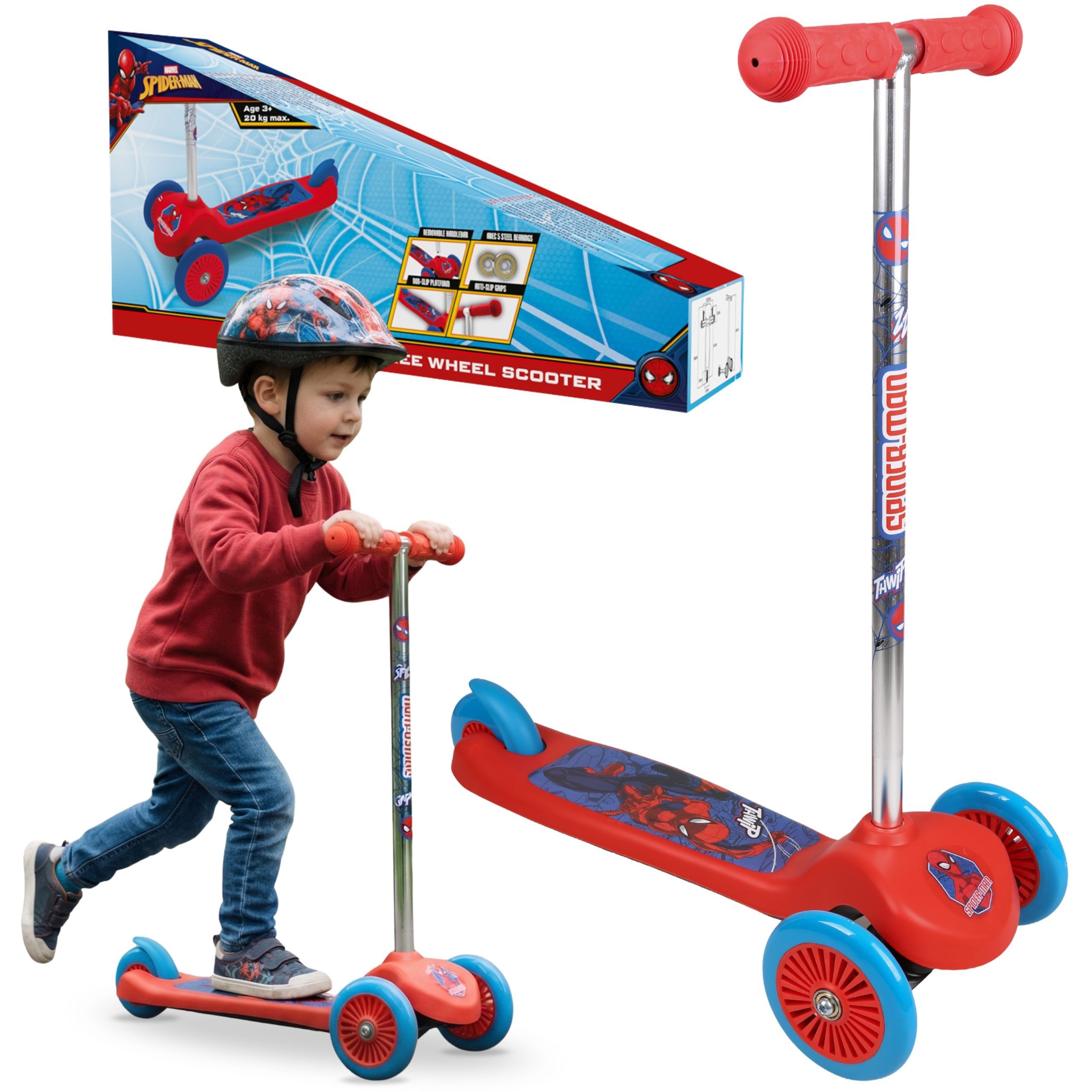 MARVEL Dreiradscooter MARVEL Spider-Man 3-Rad-Roller für Kinder, klappbar, bis 20 kg