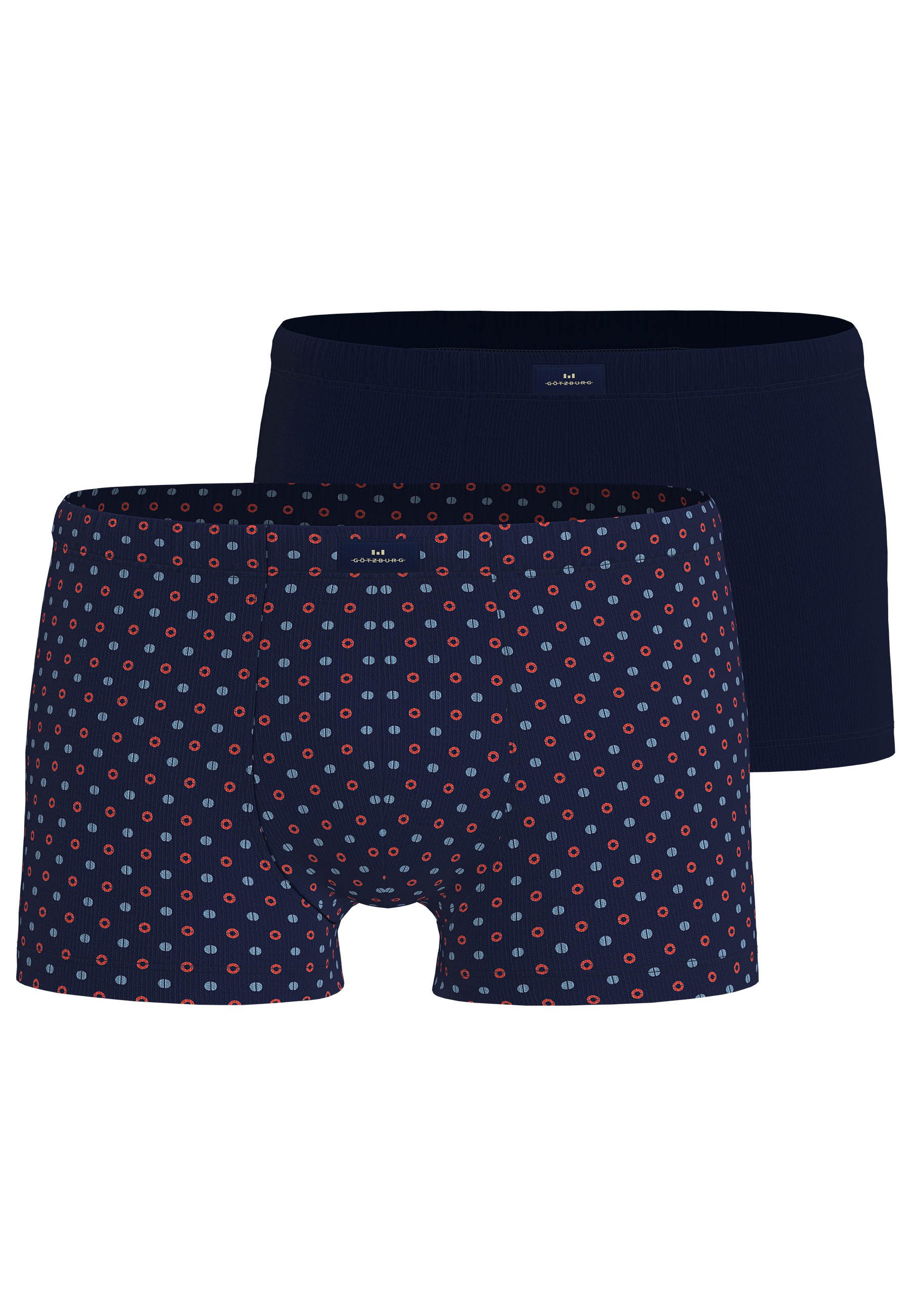 GÖTZBURG Retro Pants Glasgow (2er Pack) gemustert, basic, kurz, eng, atmungsaktiv, Baumwollmix