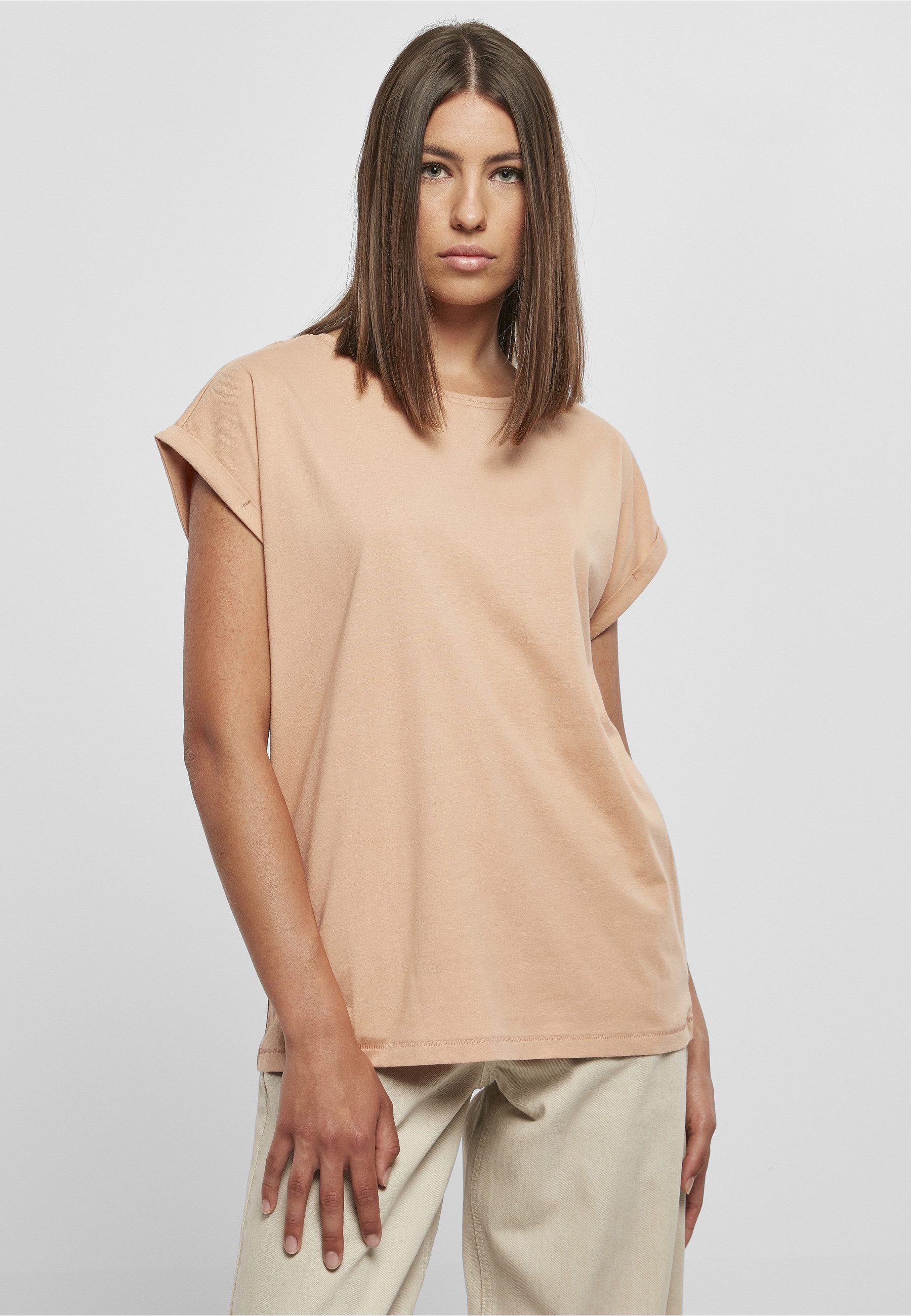 URBAN CLASSICS Kurzarmshirt Urban Classics Damen Ladies Extended Shoulder Tee (1-tlg) – Bild 5 von 5