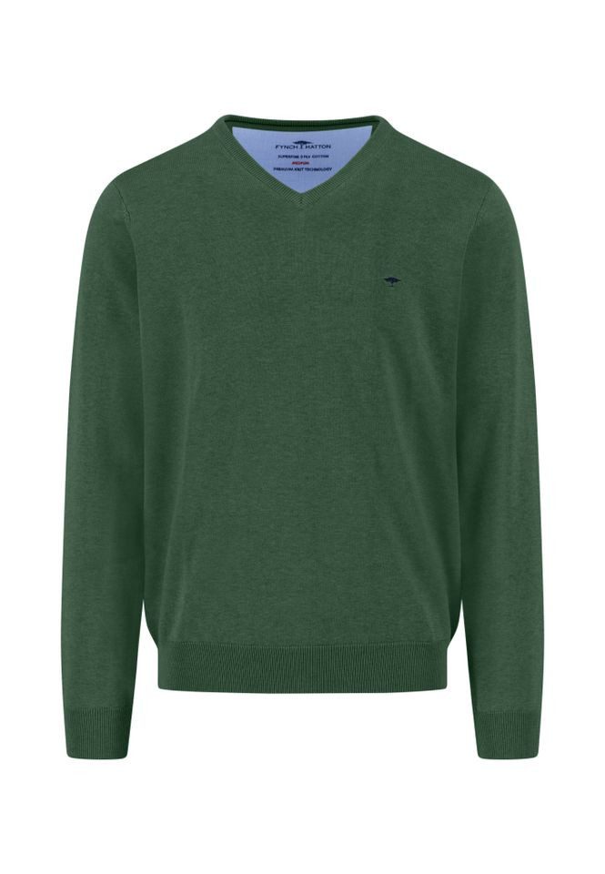 Strickpullover - eleganter Strickpullover mit V-Ausschnitt in Unifarbe