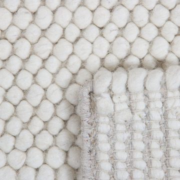 Designteppich WOOLY Teppich Wohnzimmer Elfenbein Wolle modern Designer Natur Melange, Consilio Concept