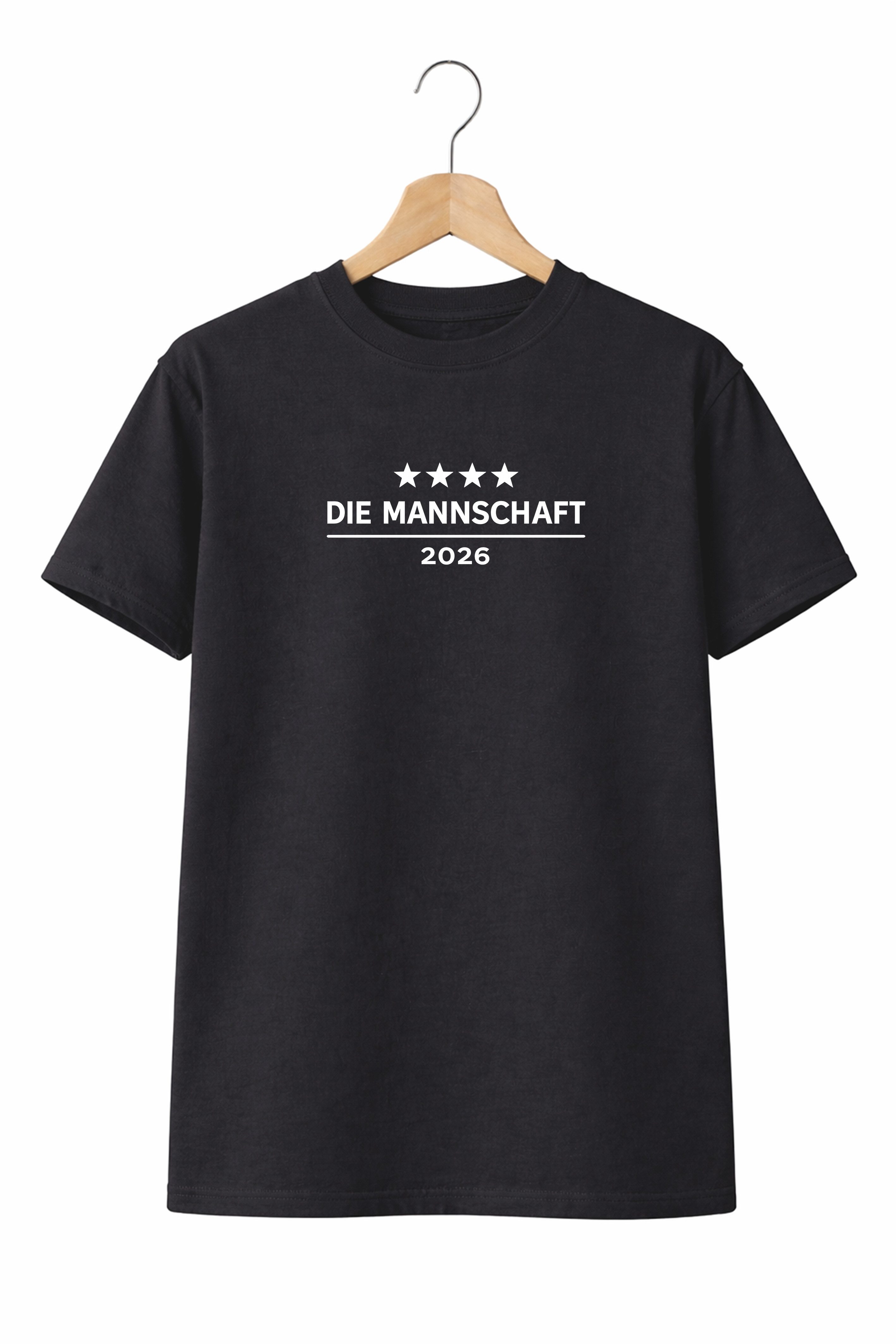 Banco T-Shirt Herren Die Mannschaft Fußball WM Public Viewing Kurzarmshirt (Einzelartikel) Hochwertige 4-Sterne-Stickerei, rückseitiger Thermo-Kleber