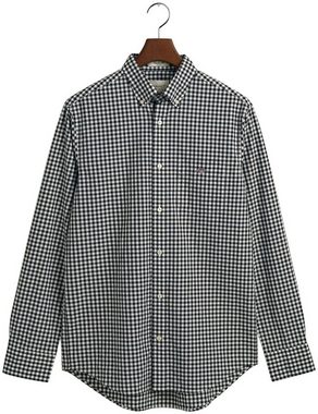 Gant Langarmhemd Regular Fit Gingham Popeline Hemd strapazierfähig pflegeleicht kariert mit Logostickerei auf der Brust