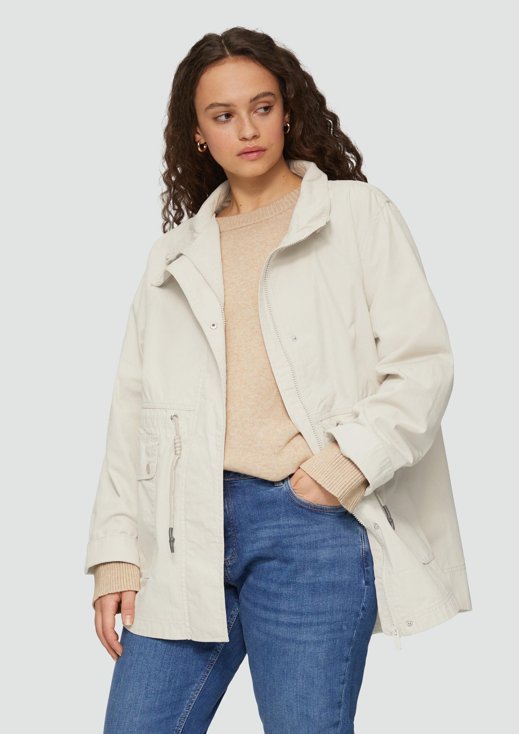 QS Funktionsjacke Outdoor-Jacke Baumwolljacke mit Tunnelzug in der Taille