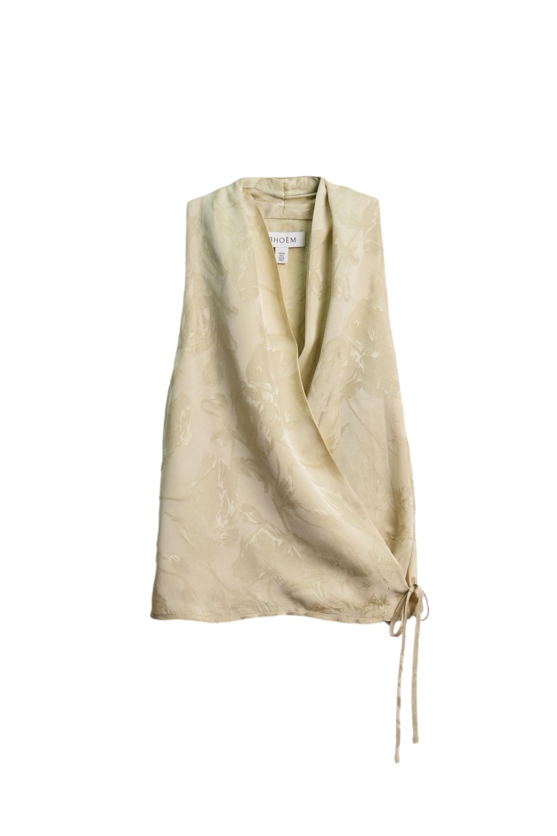 Bhoem V-Shirt BHOEM Satin-Wickeloberteil mit Jacquardmuster (1-tlg)