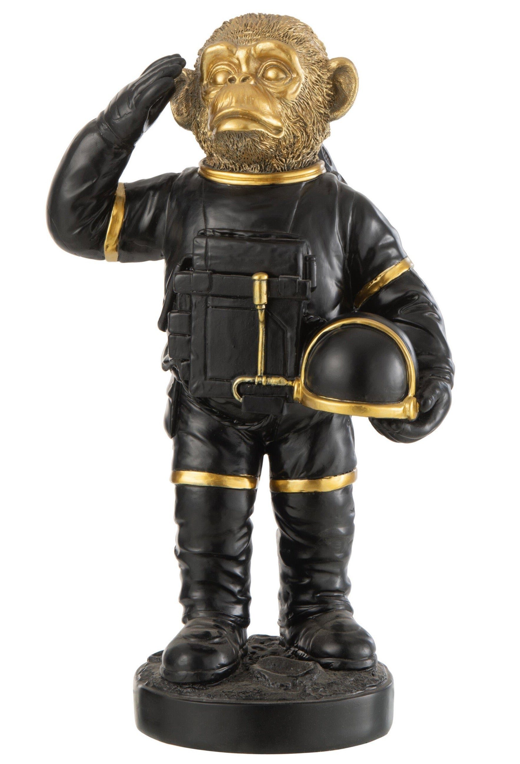 GILDE Dekoobjekt Figur Premium Qualität Höhe 32cm Handbemalt Astronaut Affe