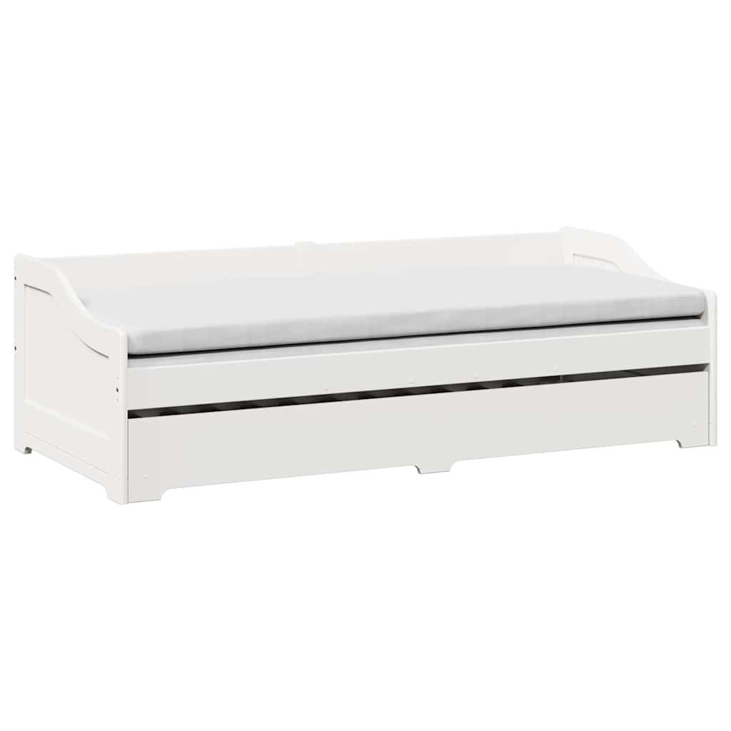 vidaXL Bett Tagesbett Ausziehbar ohne Matratze IRUN Weiß 90x200cm