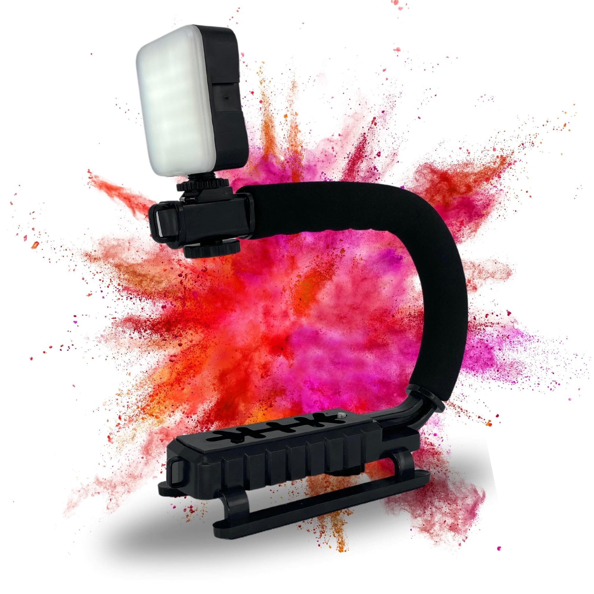 TronicXL Kamerahalterung Kamera Video Action Handgriff Stabilisator mit LED Videolampe Griff