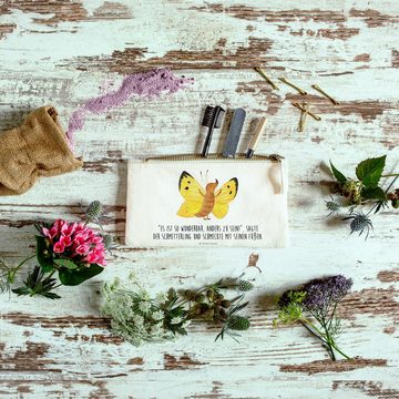 Mr. & Mrs. Panda Kosmetiktasche Schmetterling Zitronenfalter - Weiß - Geschenk, Makeup, süße Tiermoti (1-tlg)