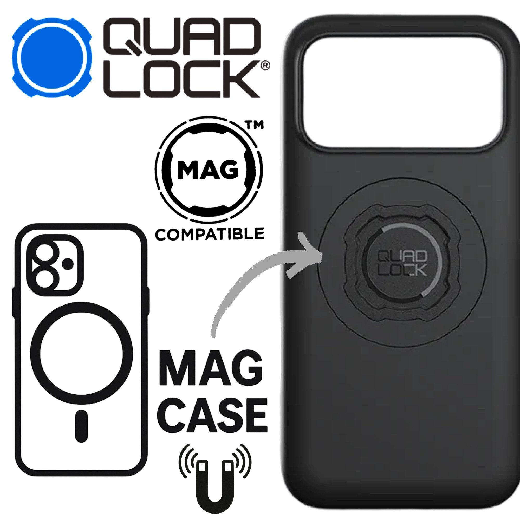 Quad Lock Handyhülle QUAD LOCK MAG Case Handy Schutz Hülle Halter passend für iPhone 17 Pro