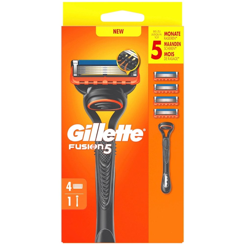 Gillette Nassrasierer Fusion5 Rasierer inkl. 4 Klingen - Starterset, 5-tlg.