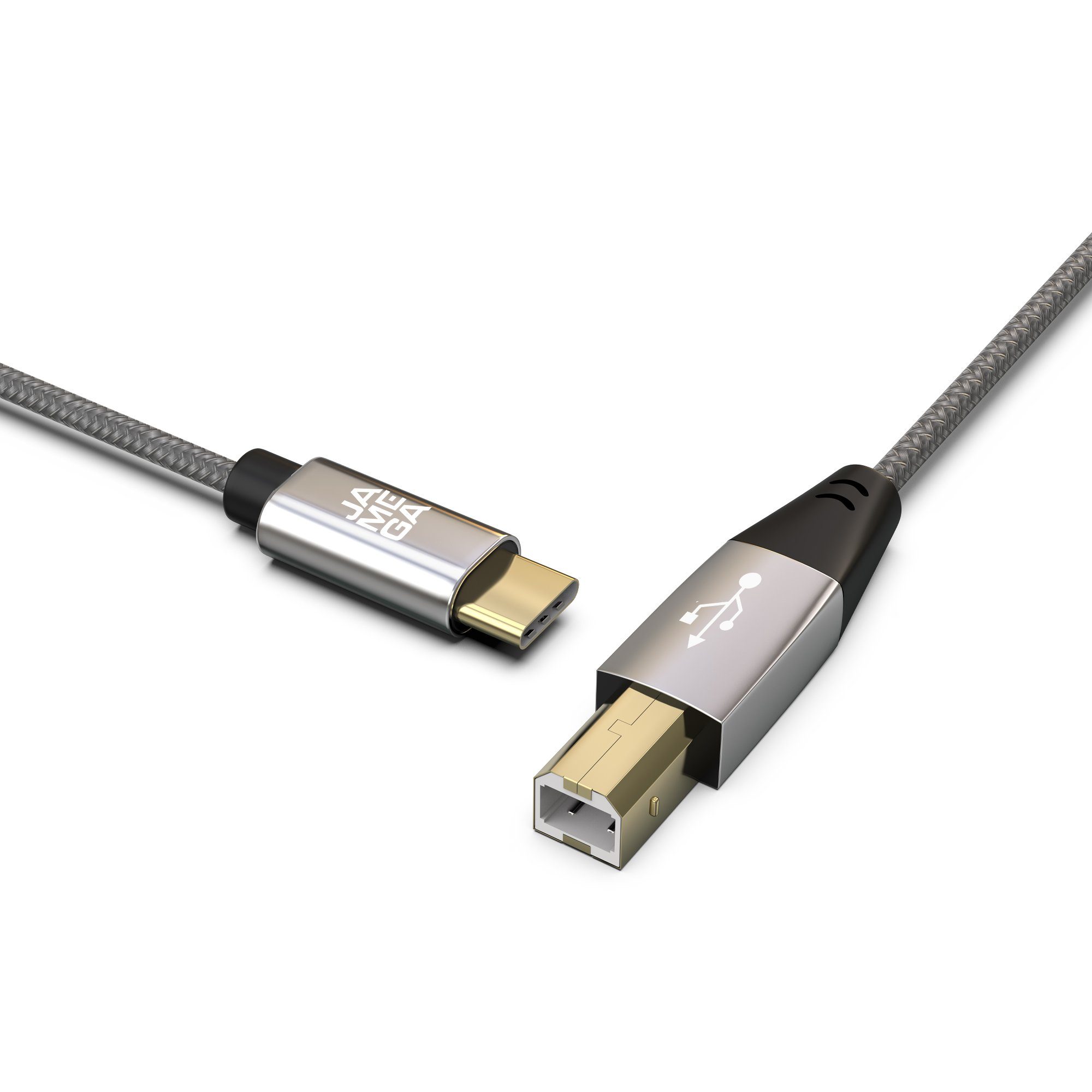 JAMEGA USB C auf USB B Druckerkabel Scannerkabel Datenkabel HP Canon Dell USB-Kabel, USB-A Stecker, USB-B Stecker, (50 cm)