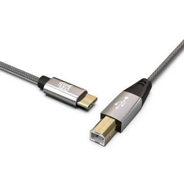 JAMEGA USB C auf USB B Druckerkabel Scannerkabel Datenkabel HP Canon Dell USB-Kabel, USB-A Stecker, USB-B Stecker, (50 cm)
