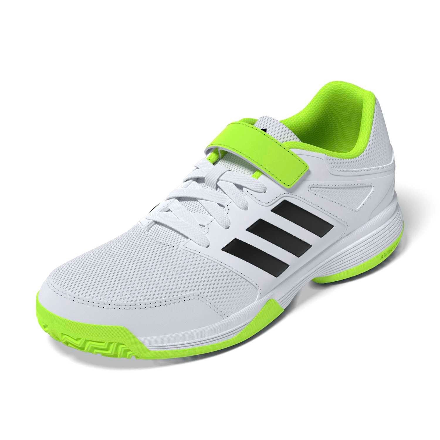 adidas Performance Hallen-Indoorschuhe Speedcourt Velcro weiss/lime Kinder Badmintonschuh – Bild 4 von 5