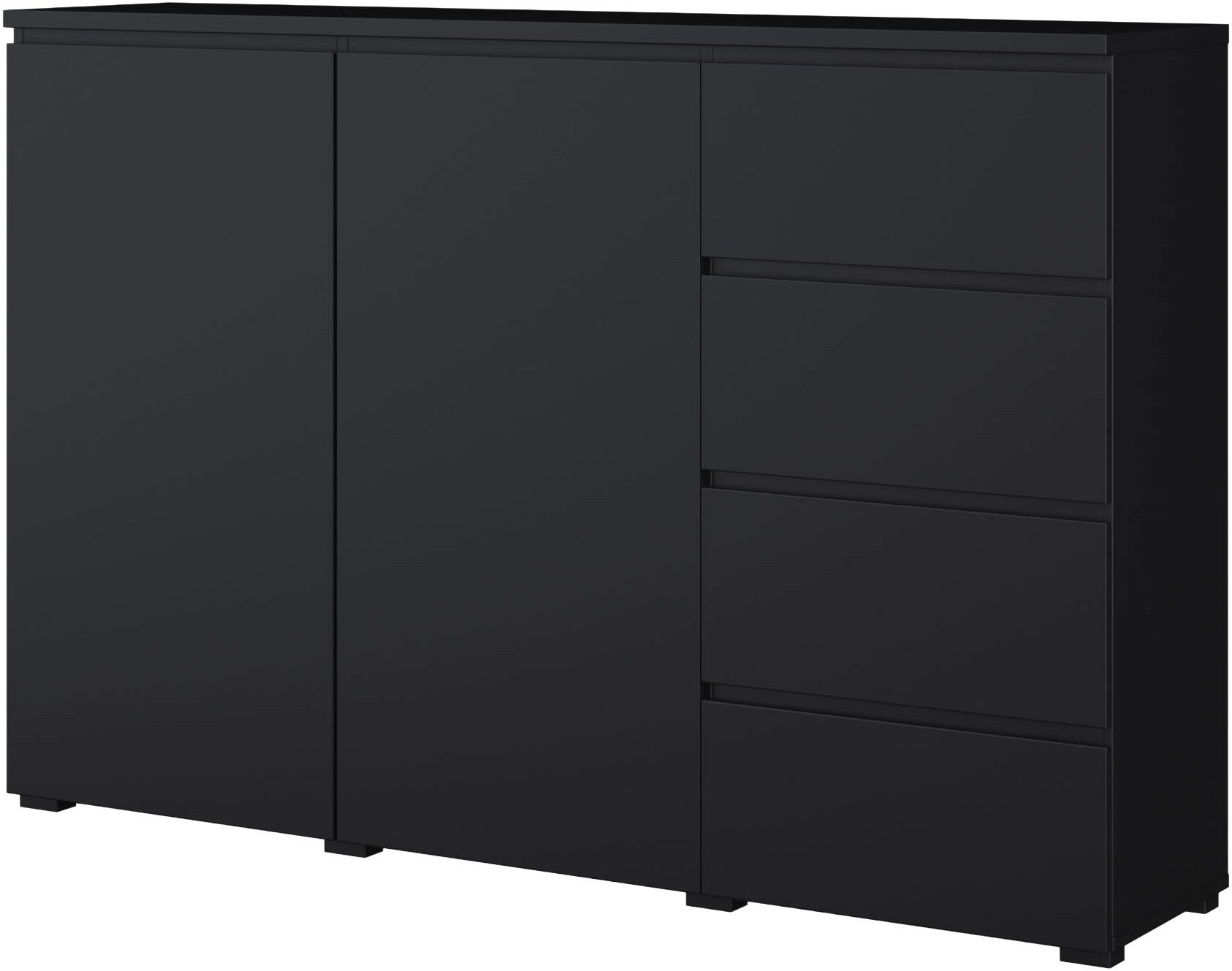 OTTO home Highboard Modo, Breite 150 cm, moderne grifflose Kommode 2Türen/4 SK, Schubladenkommode mit viel Stauraum, Einlegeböden verstellbar