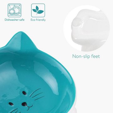 Navaris Napf 2-teilig für Katzen - rutschfeste Keramik Futternäpfe