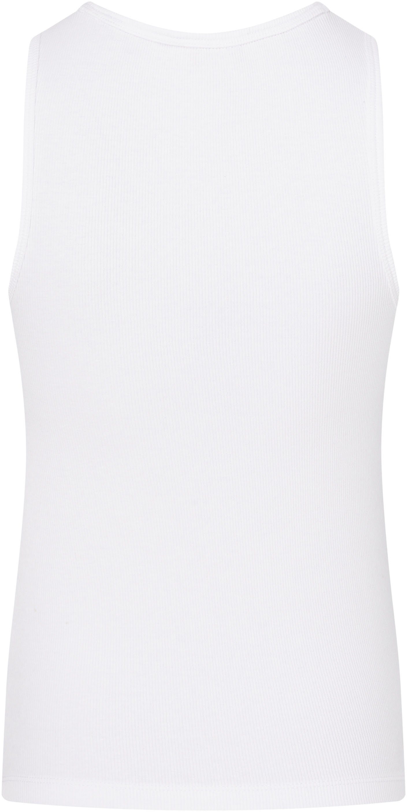 Tommy Jeans Rundhalsshirt White RIB ESSENTIAL mit Logo-Flag TJW TANK