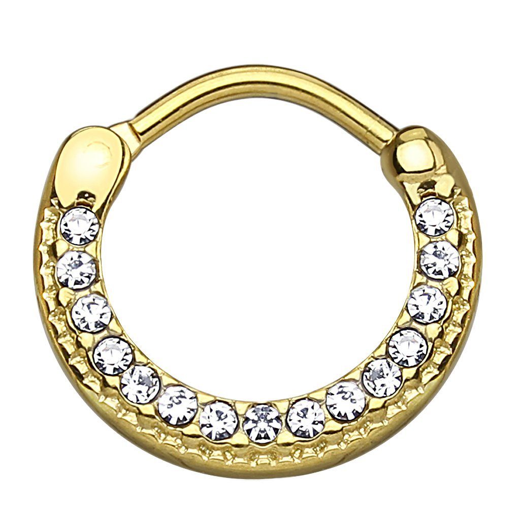 Nasenpiercing Piercing Septum Schild gebogen mit Kristallen