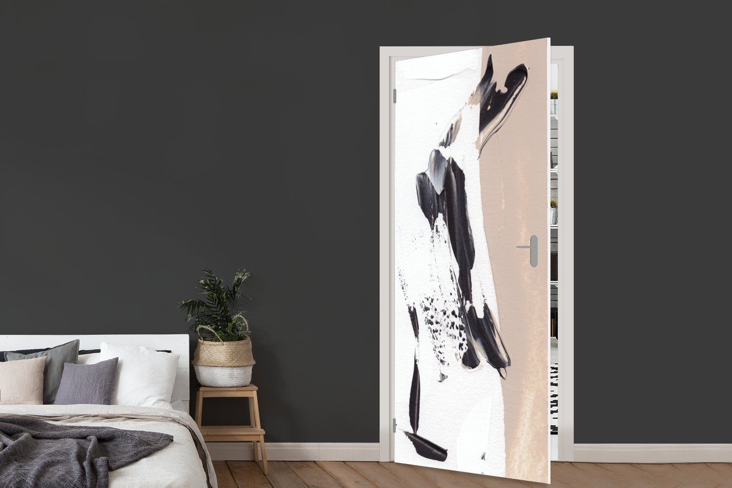 Türaufkleber, Tür, für Design Abstrakt, - Matt, Fototapete cm MuchoWow Türtapete - bedruckt, 75x205 St), (1 Farbe