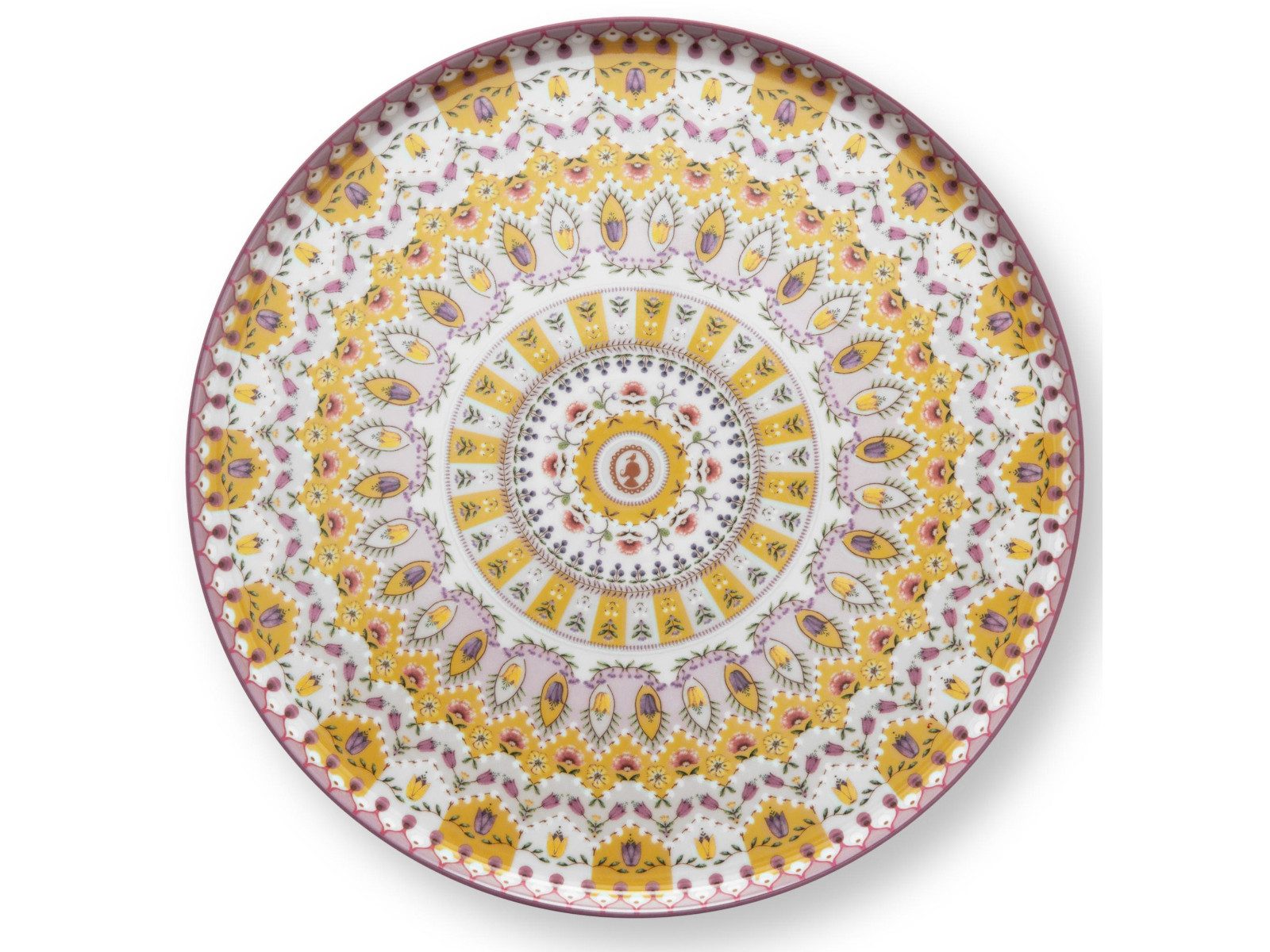 PiP Studio Tortenplatte Lily&Lotus Moon Delight Yellow mini Kuchenplatte 21cm, Porzellan, (Platten)