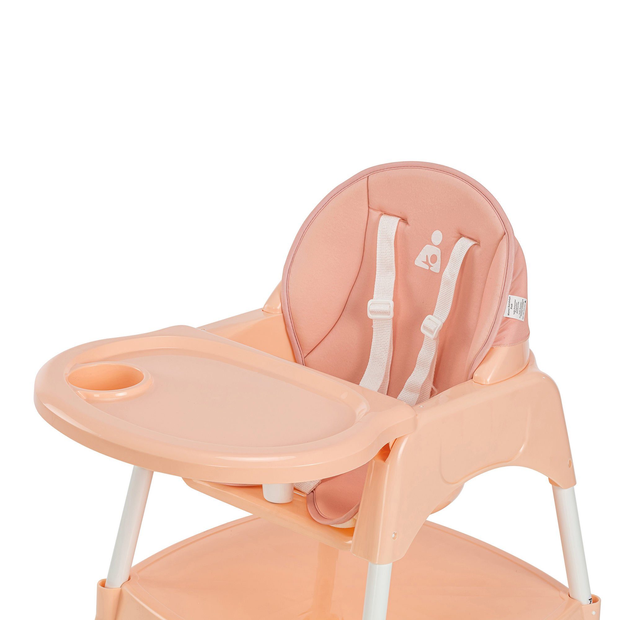 Skye Decor Kinderstuhl, mit Tablett und Sitzkissen, Kunststoff, lachsfarben