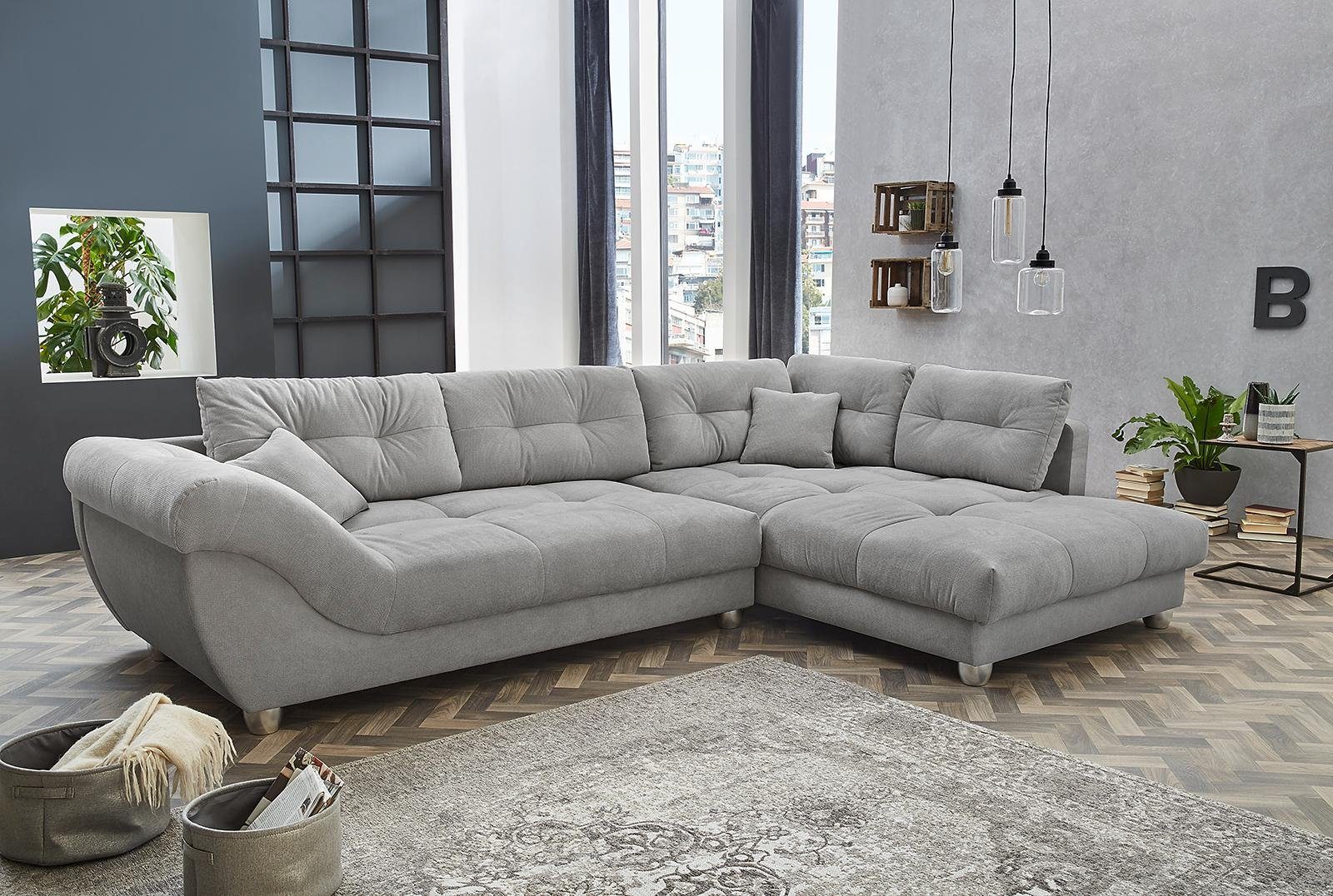 Jockenhöfer Gruppe Ecksofa Siena L-Form, B: 346 cm, mit Zierkissen, große Sitz- und Liegefläche