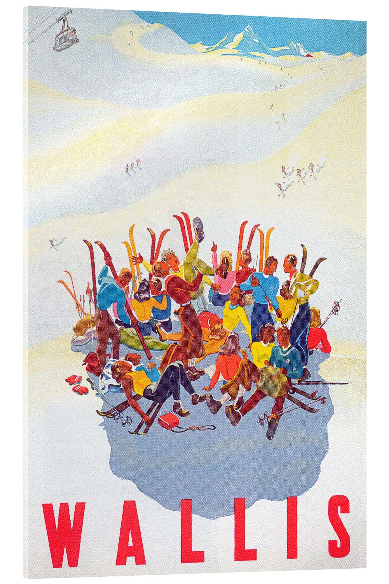 Acrylglasbild Vintage Ski Collection