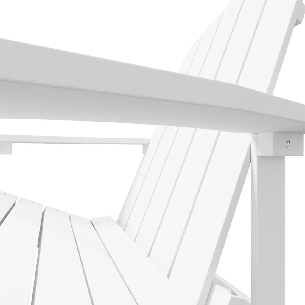 vidaXL Gartenstuhl Adirondack-Gartenstuhl mit Fußstütze HDPE (1 Weiß Weiß St) Weiß 