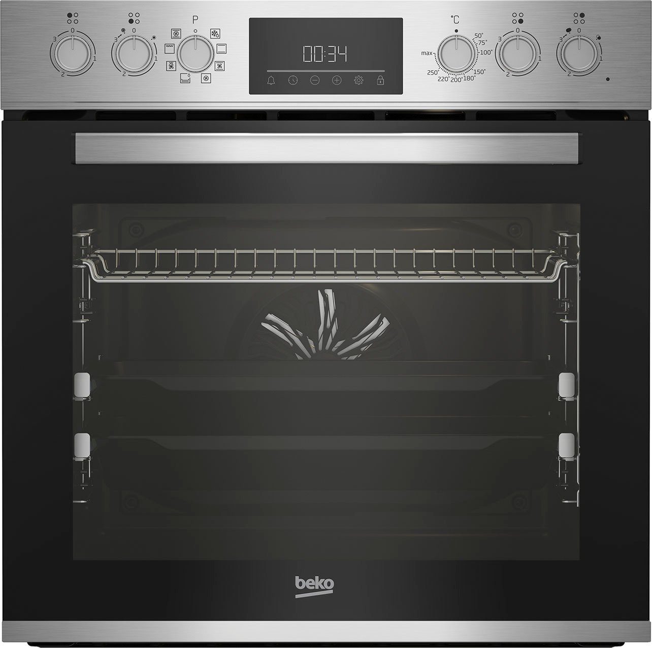 BEKO Elektro-Herd-Set Einbauherd-Set BBUM12322X, mit 2-fach-Teleskopauszug, katalytische Reinigung, Gleichmäßige Heißluft für perfekte Ergebnisse dank Aeroperfect