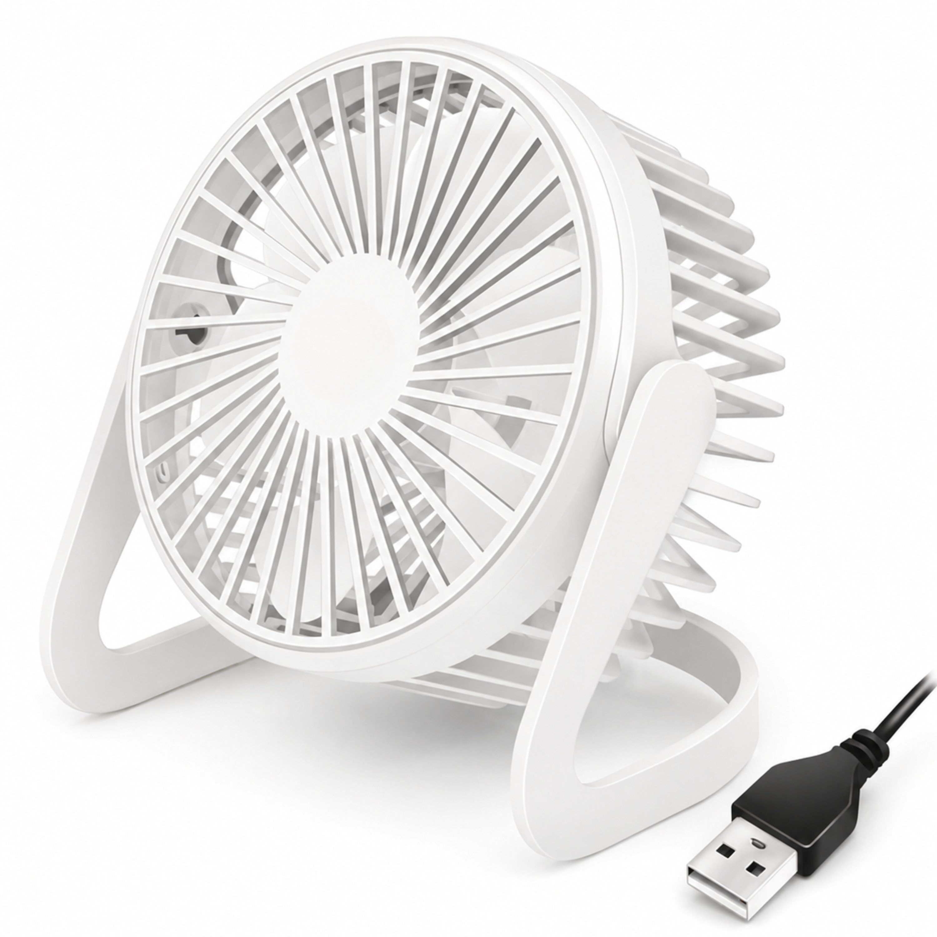 StellarLuma Tischventilator Ventilator USB-Tischventilator Schreibtisch USB Mobil Mini Leise Weiß, Mini USB Tischventilator. leise & mobil. Perfekt für Büro & HomeOffice
