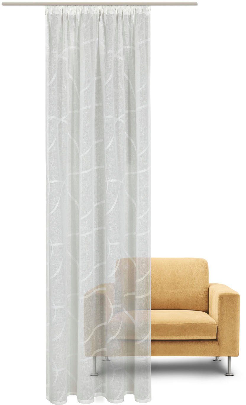 Gerster Gardine Rika (1 St), Kräuselband, transparent, Wirkware, Fertigschal Scherli wirrwarr - nature line