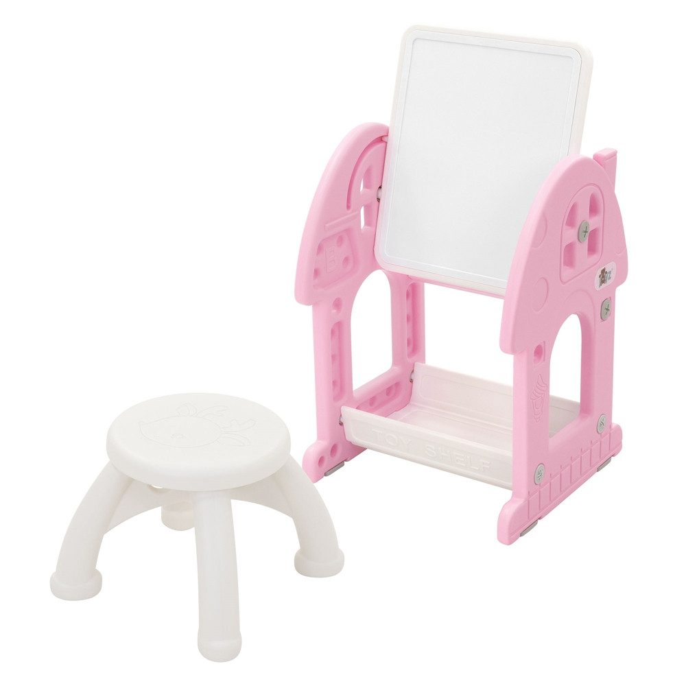 Kindersitzgruppe Spielsitzgruppe 2 in 1 Spieltisch mit Tafel und Stuhl, Kindermöbel Set