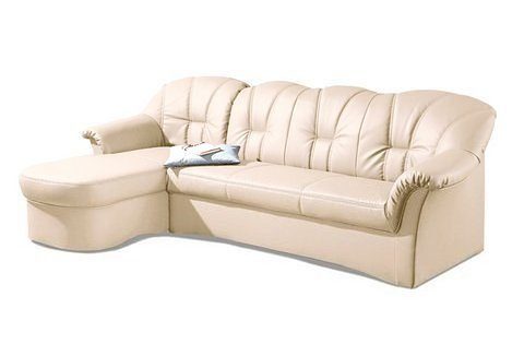 DOMO collection Ecksofa Papenburg, zeitlose Rückensteppung, elegante Formensprache, L-Form, in großer Farbvielfalt, wahlweise mit Bettfunktion