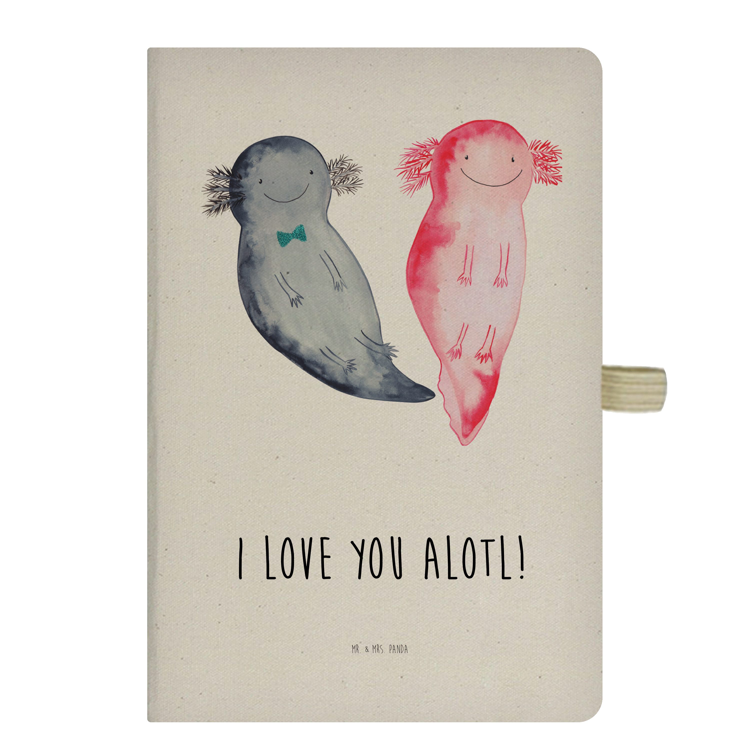 Mr. & Mrs. Panda Notizbuch Axolotl Liebe - Transparent - Geschenk, Geschenk für Frauen, Notizblo Mr. & Mrs. Panda | Notizbücher