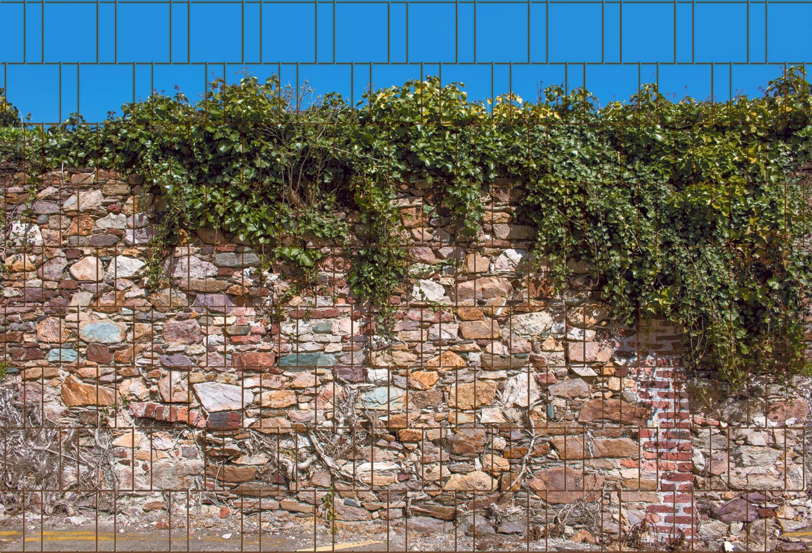 zaunzu Sichtschutzstreifen Kreta - Bedruckter Sichtschutz 2,5m x 1,8m, (1 Rolle, Motivdruck Sichtschutzstreifen), Fotodruck für Doppelstabgitter