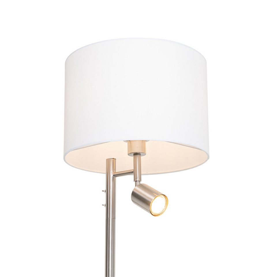 Qazqa LED Leselampe Jelena, ohne Leuchtmittel, Warmweiß, QAZQA Lese­leuchte, e27, Stahl, Stahl, Modern