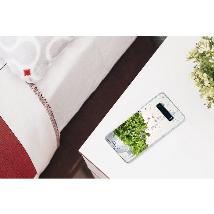 MuchoWow Handyhülle Salat in einem Sieb anfeuchten Phone Case Handyhülle Samsung Galaxy S10+ Silikon Schutzhülle FN11371
