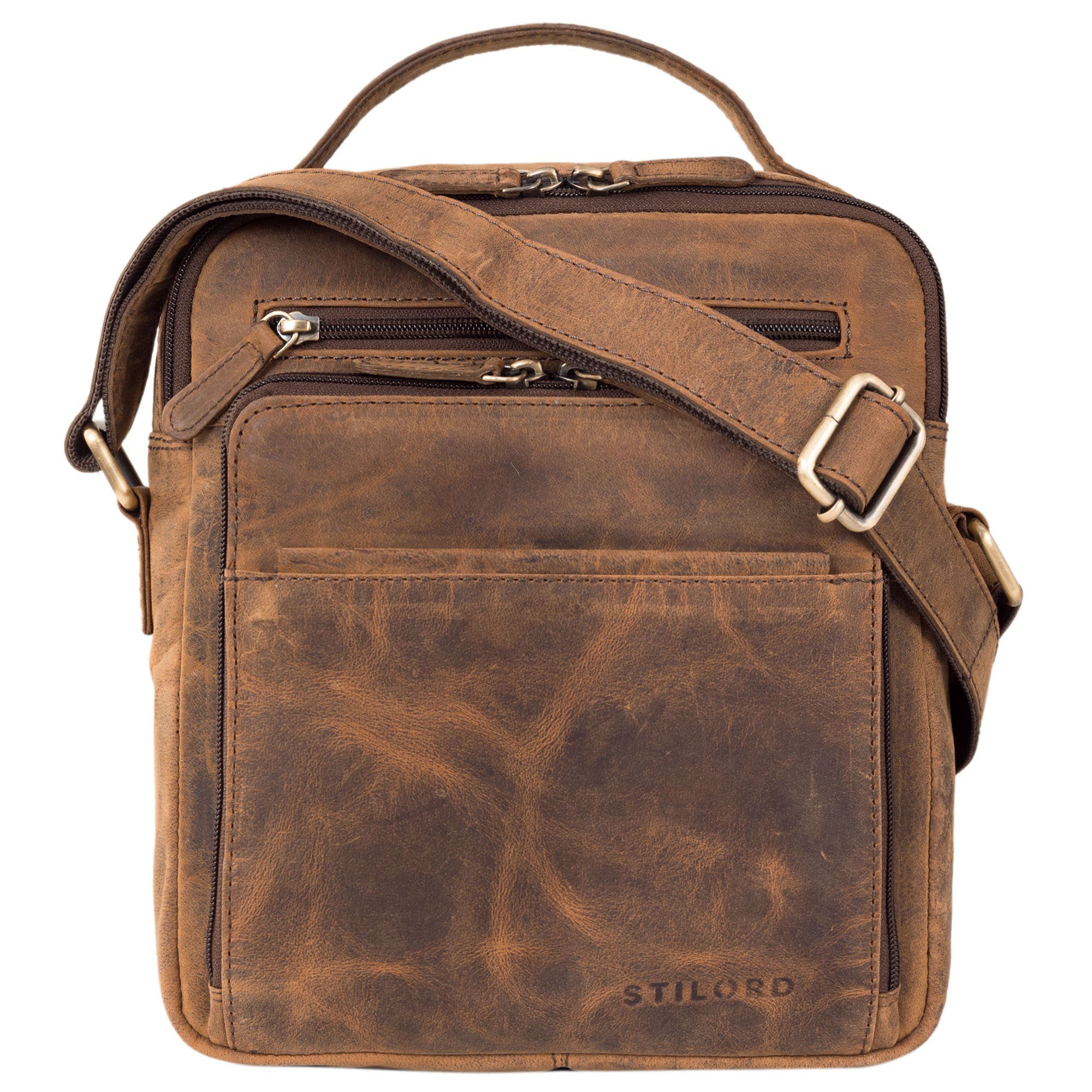 STILORD Messenger Bag "Ivan" Modische Männerhandtasche aus Premium Leder colorado - braun