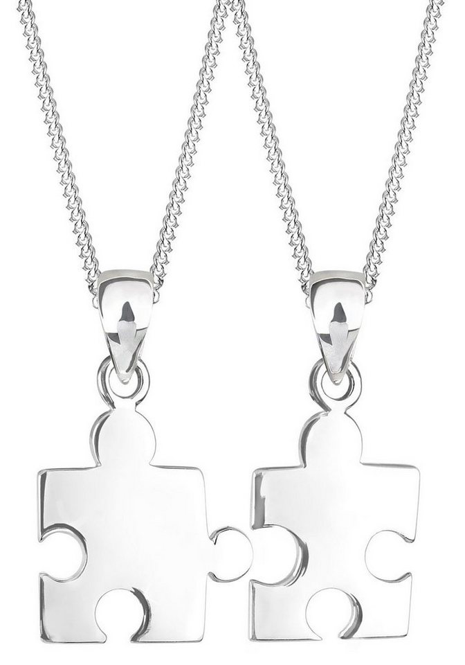 Elli Ketten-Set Elli Halskette Partnerketten Puzzlestücke, 0105141611 (Set,  4-tlg), Zwei ineinanderpassende Puzzlestücke sind der Ausdruck von tiefer  Verbundenheit