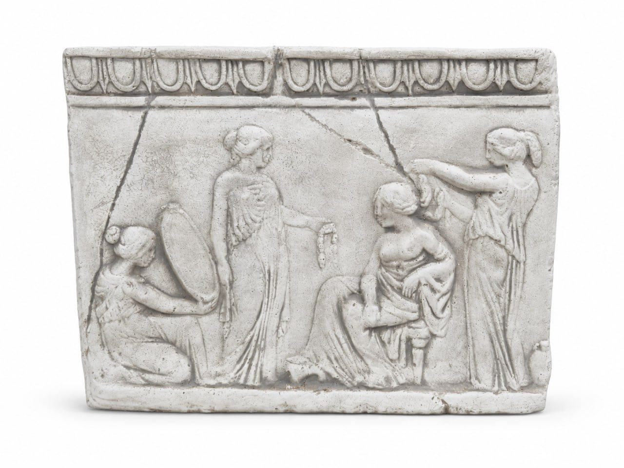 JVmoebel Dekofigur Antikes Relief Wandbild Griechische Szene Steinoptik 43 cm Sofort (Einzelartikel, 1 St., 1-teilig), Detailreiche Reliefstruktur
