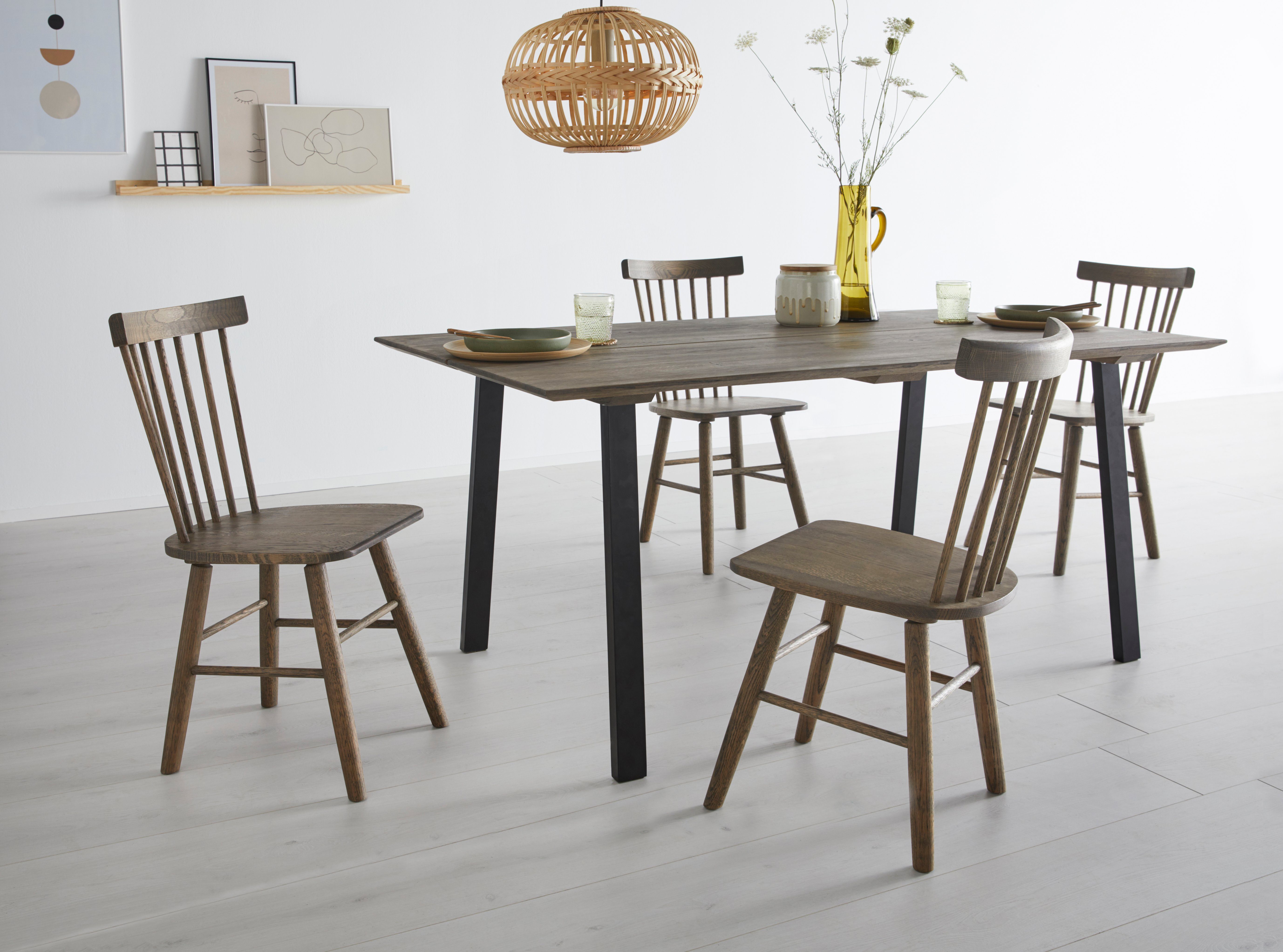 OTTO products Esstisch »Lennard«, aus massiver geölter Wildeiche, mit veganem und zertifizierten Bio Öl behandelt, rechteckige Tischplatte, mit OTTO products Esstisch »Lennard«, aus massiver geölter Wildeiche, mit veganem und zertifizierten Bio Öl behandelt, rechteckige Tischplatte, mit