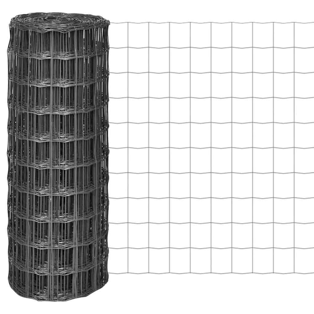 vidaXL Zaun vidaXL Drahtzäune PVC-beschichtetes Eisen Grau