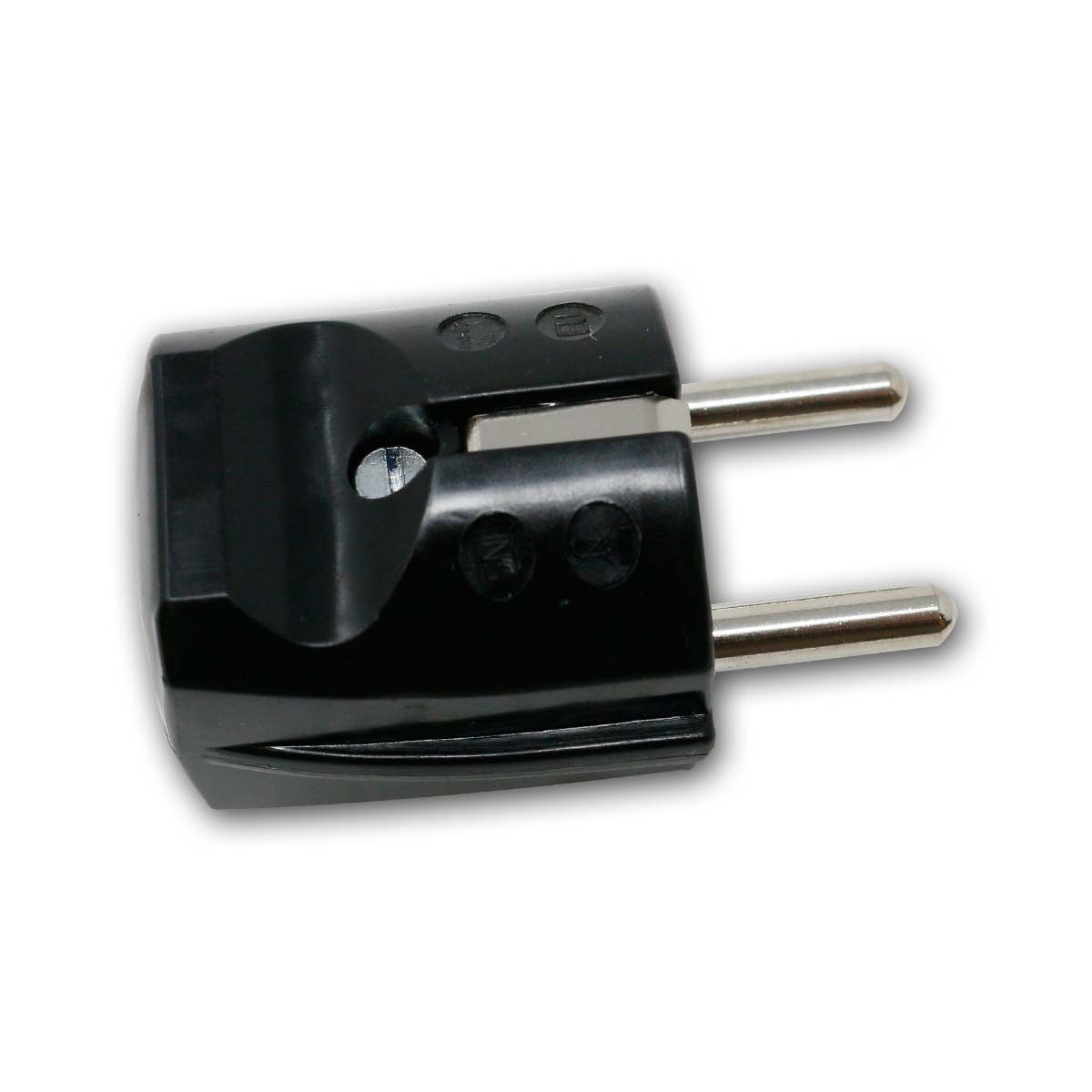 world-trading-net Euroflachstecker Standard Stecker schwarz, Schutzkontakt, 250V/16A