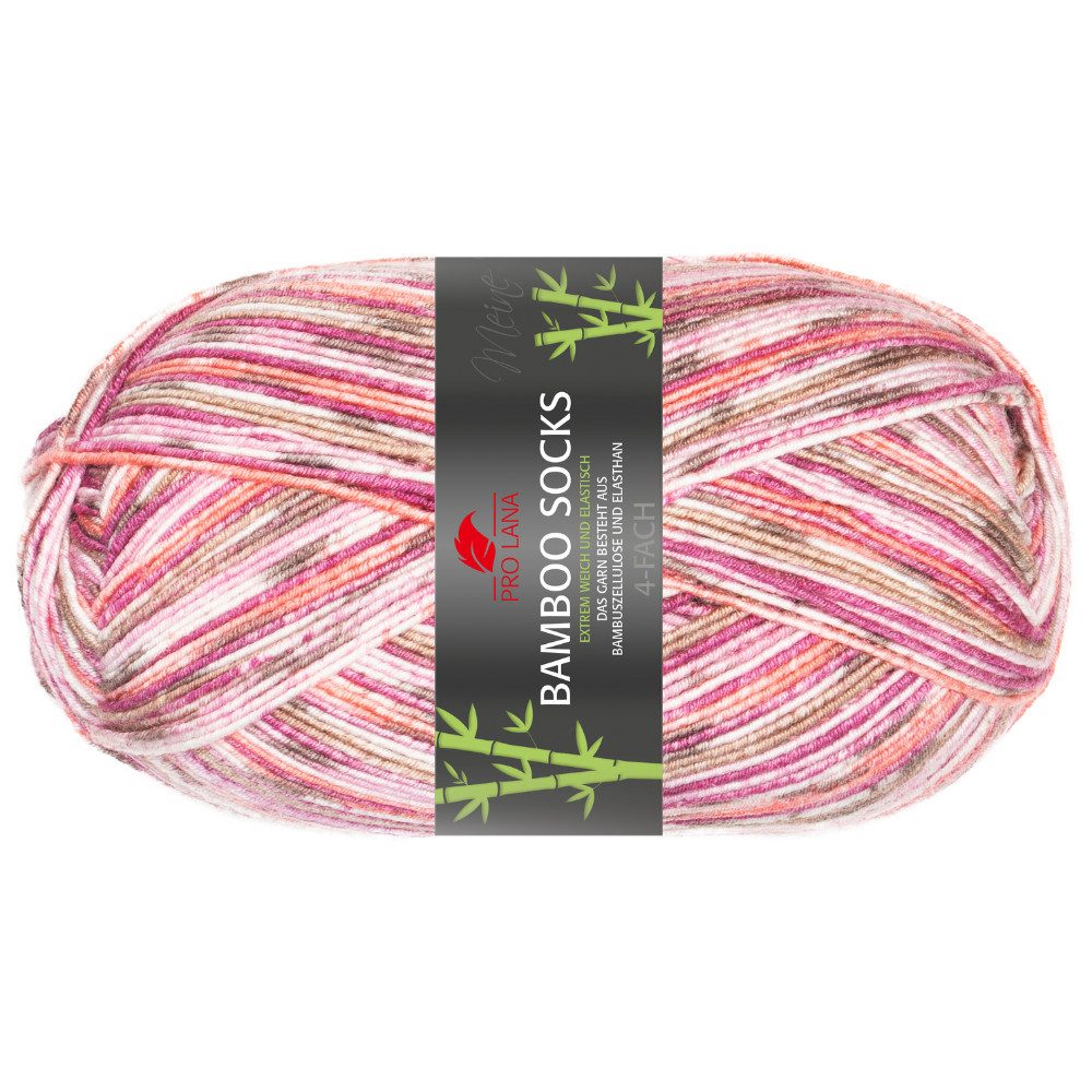 Pro Lana BAMBOO SOCKS color Häkelwolle, 400 m (seidenweiche und vegane 4-fach Sockenwolle), 100 g