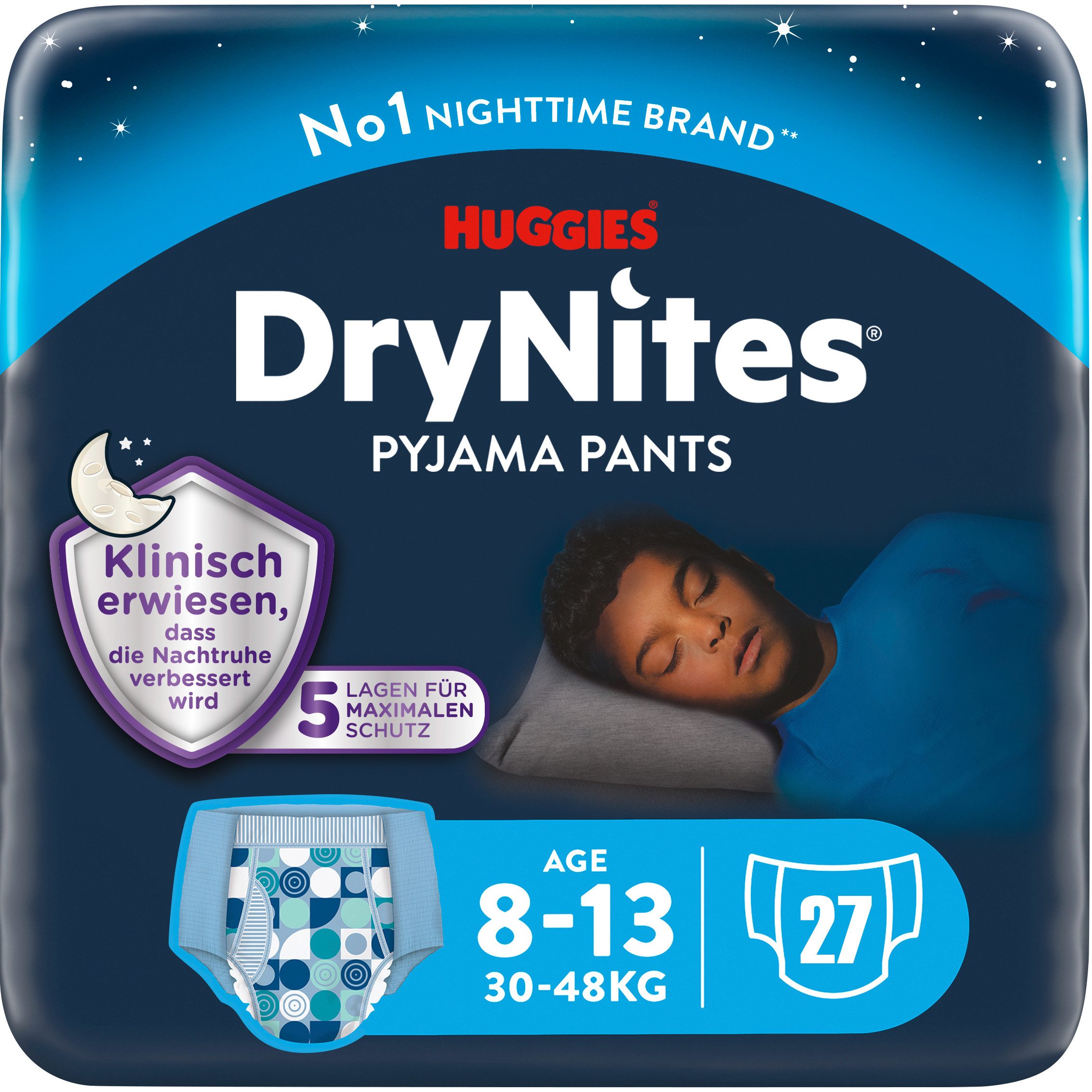 HUGGIES Windeln Windeln Windelhosen Jungen 8-13 J (30-48 kg) Monatspack 27 Stk