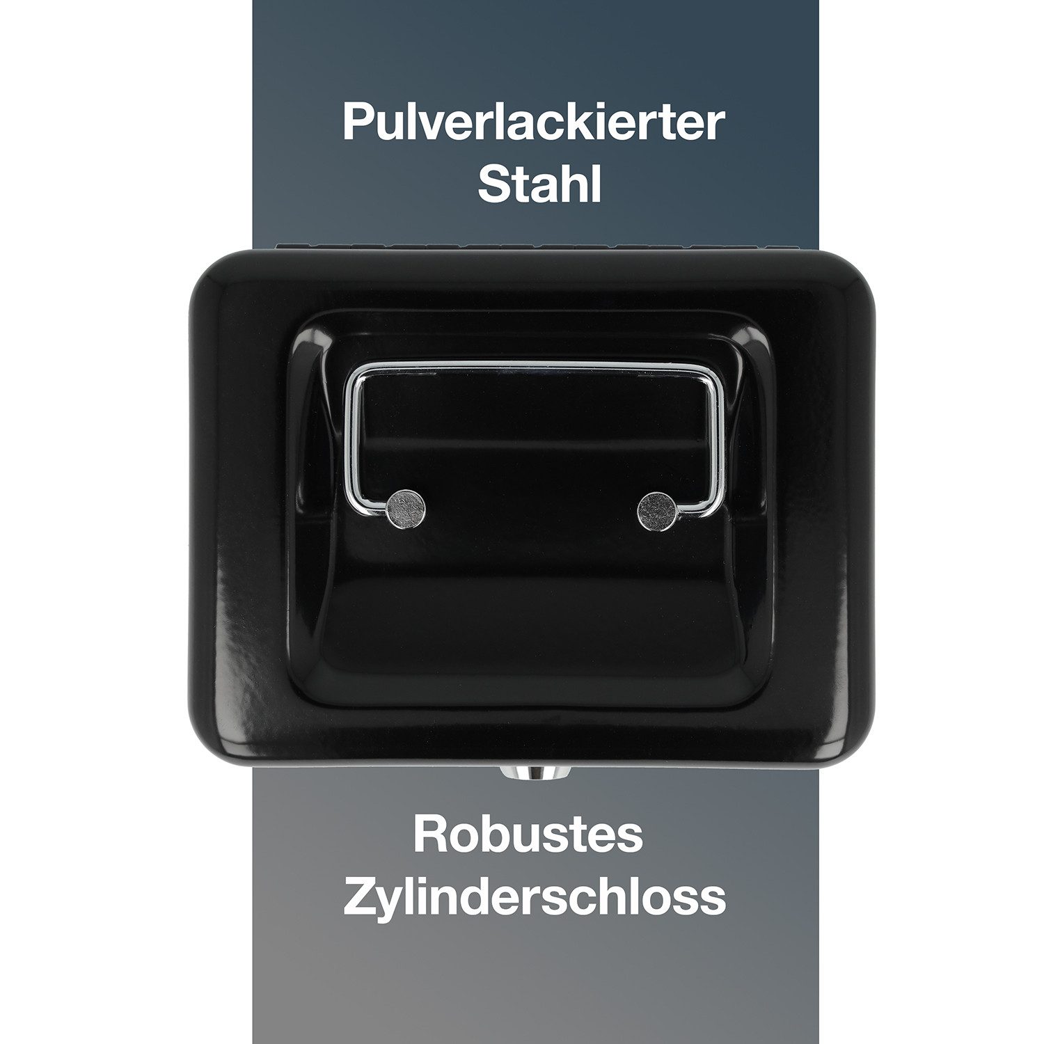WESTCOTT Geldkassette abschließbar (kompakt, 15 cm) Schwarz, 2 Schlüssel, Hartgeldeinsatz, Herausnehmbare Einlage mit 6 Fächern – Bild 4 von 5