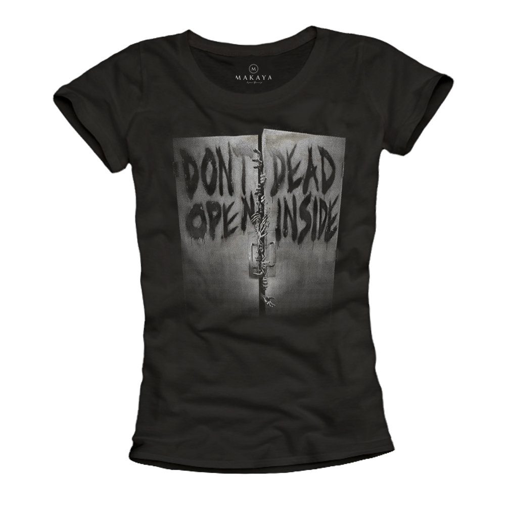 MAKAYA Print Ausgefallene T-Shirt Top Oberteile mit Frauen Aufdruck Kurzarm Zombie