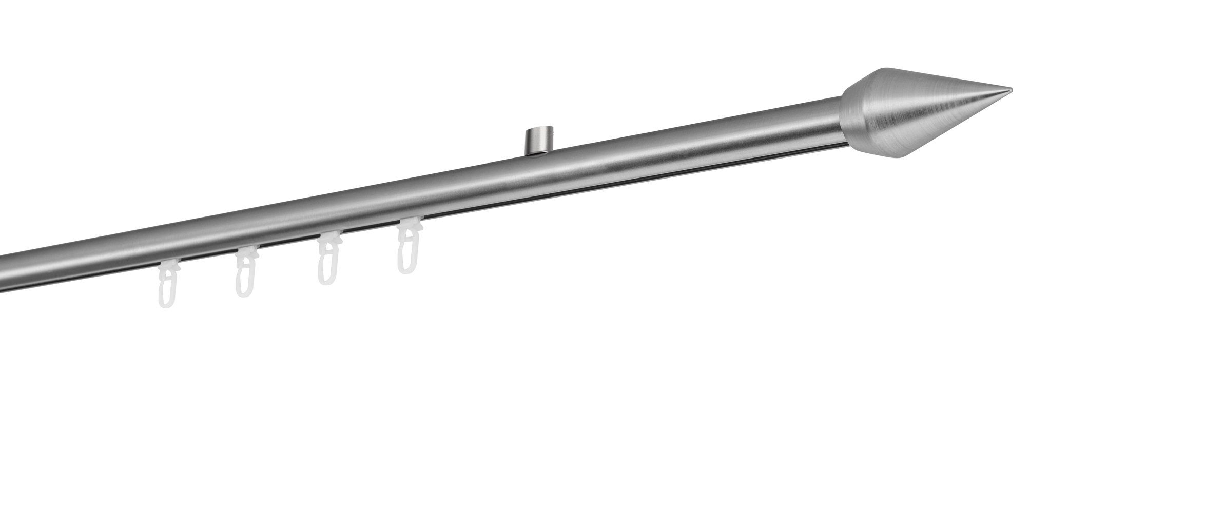 ondeco Gardinenstange Profil Deckenabstand 1,5cm Kegel, Ø 20 mm, 1-läufig-läufig, Wunschmaßlänge, Bohren, verschraubt