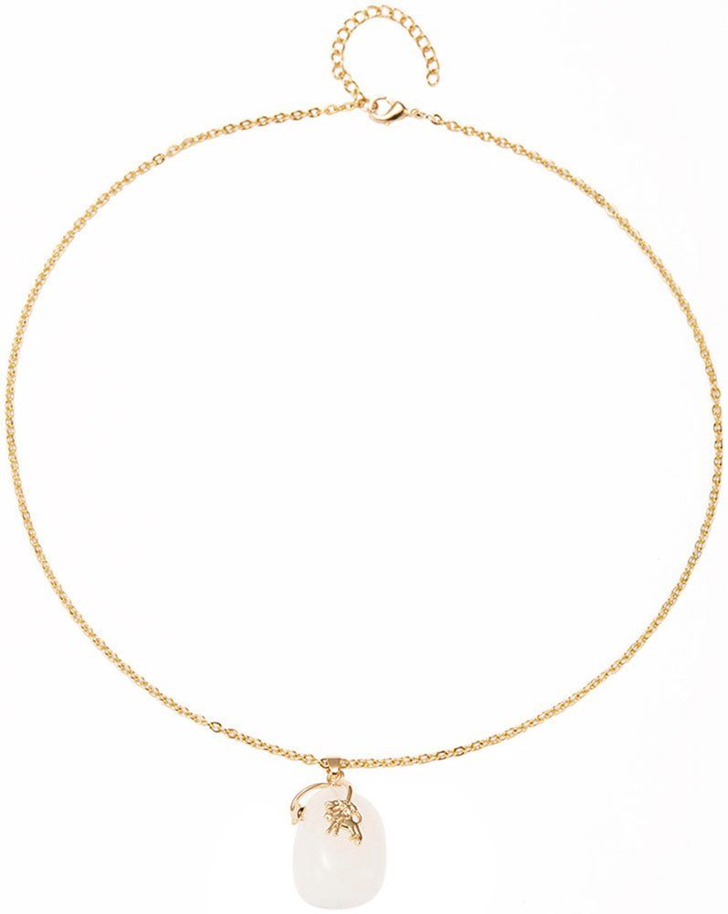 Firetti Kette mit Anhänger Schmuck Geschenk Halsschmuck Anker/Halskette Sternzeichen Geburtsstein, Made in Germany - mit Edelstein