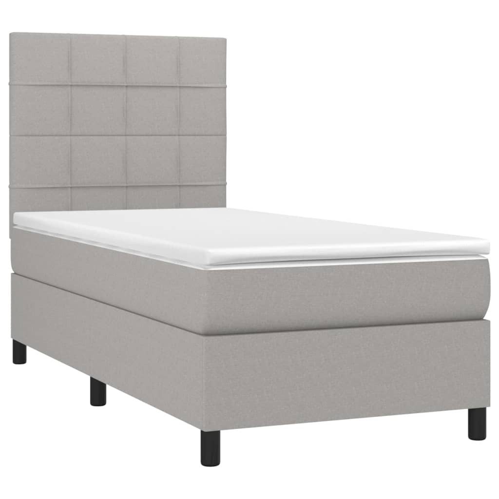 vidaXL Bett Boxspringbett mit Matratze Hellgrau günstig online kaufen